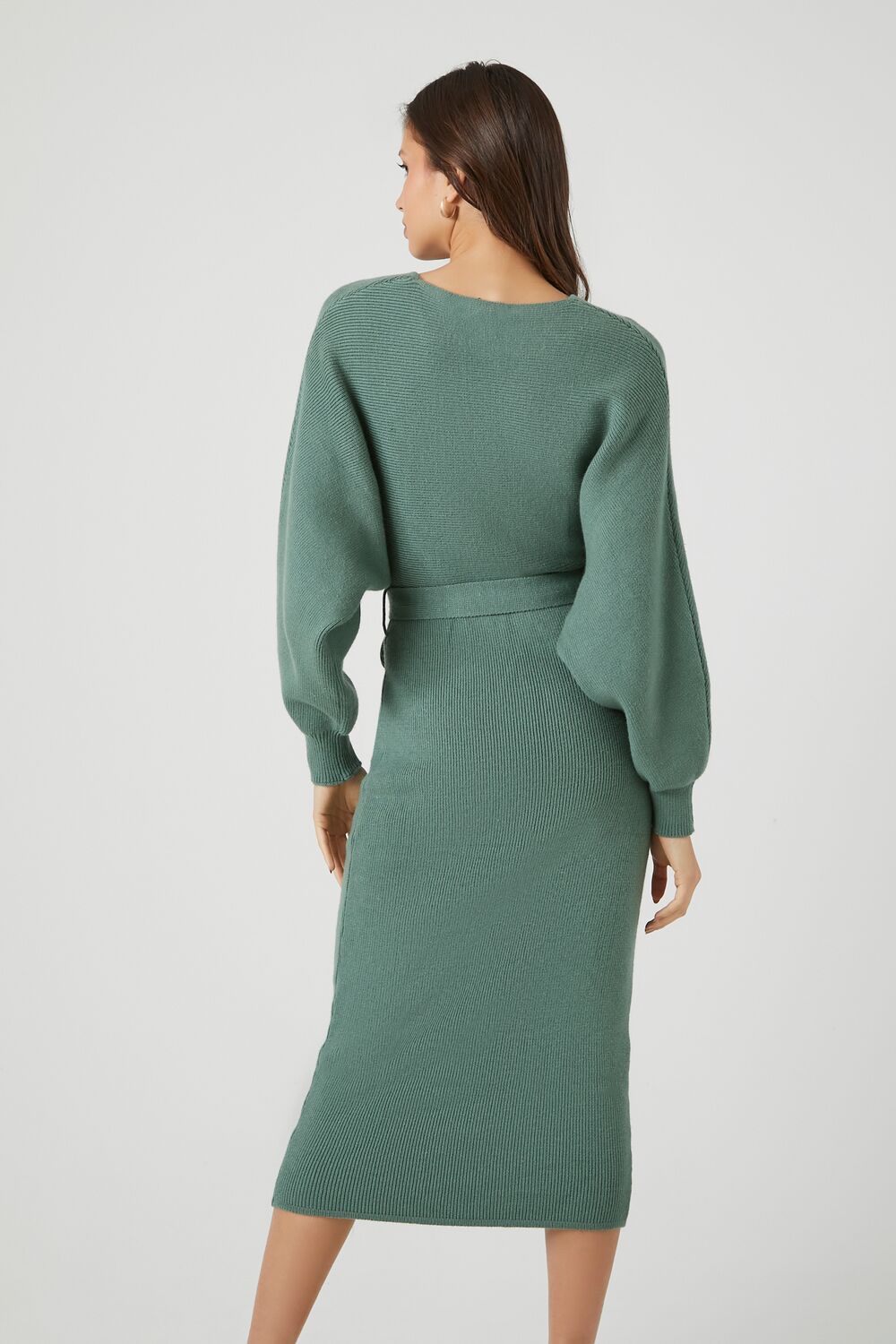 Sweater Midi Wrap Dress - Image 8
