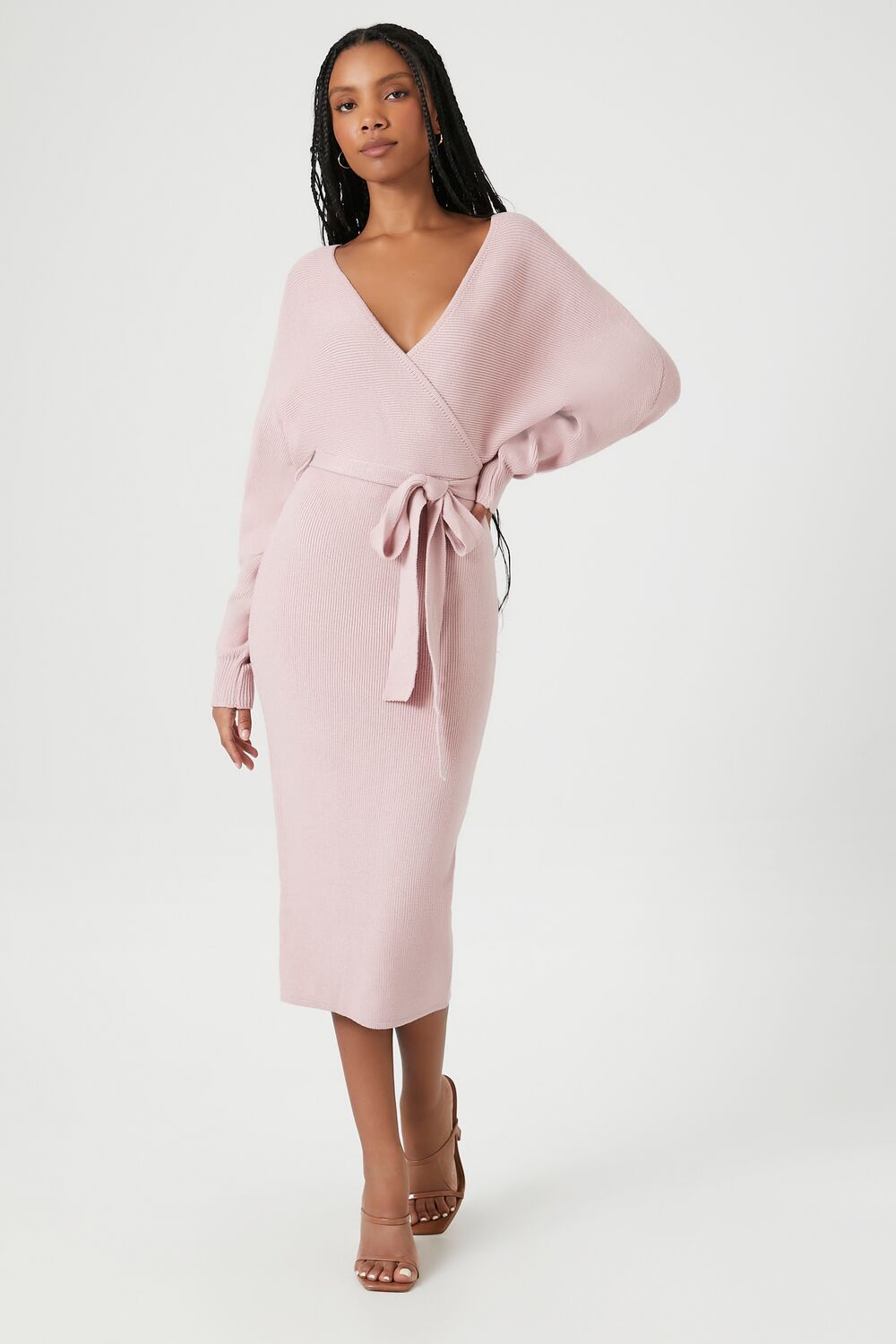 Sweater Midi Wrap Dress - Image 11