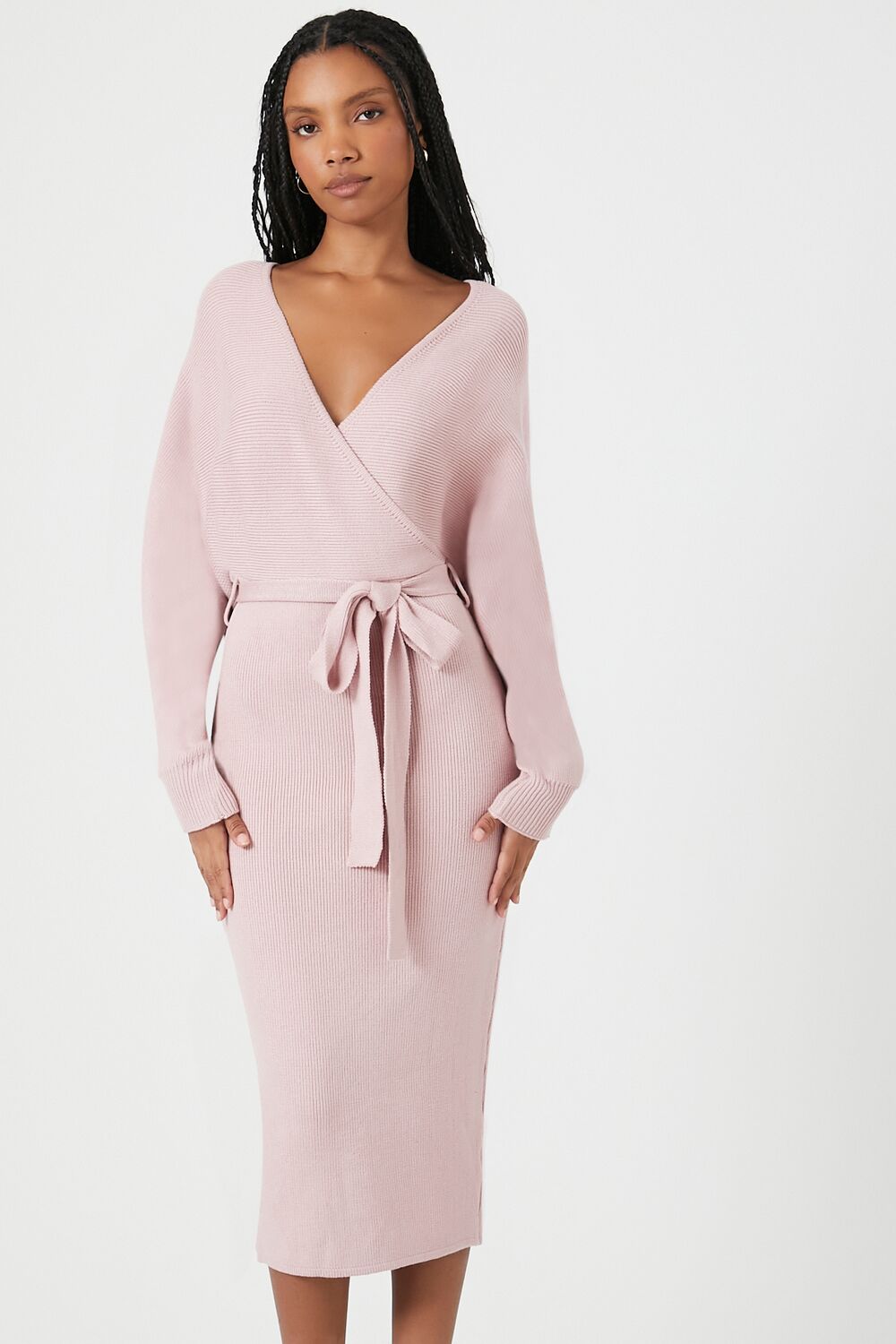 Sweater Midi Wrap Dress - Image 14