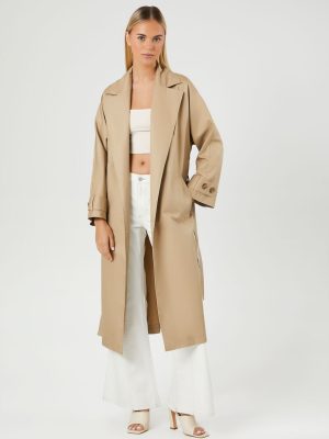 Twill Peak Lapel Trench Coat