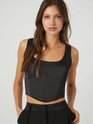 Satin Corset Crop Top