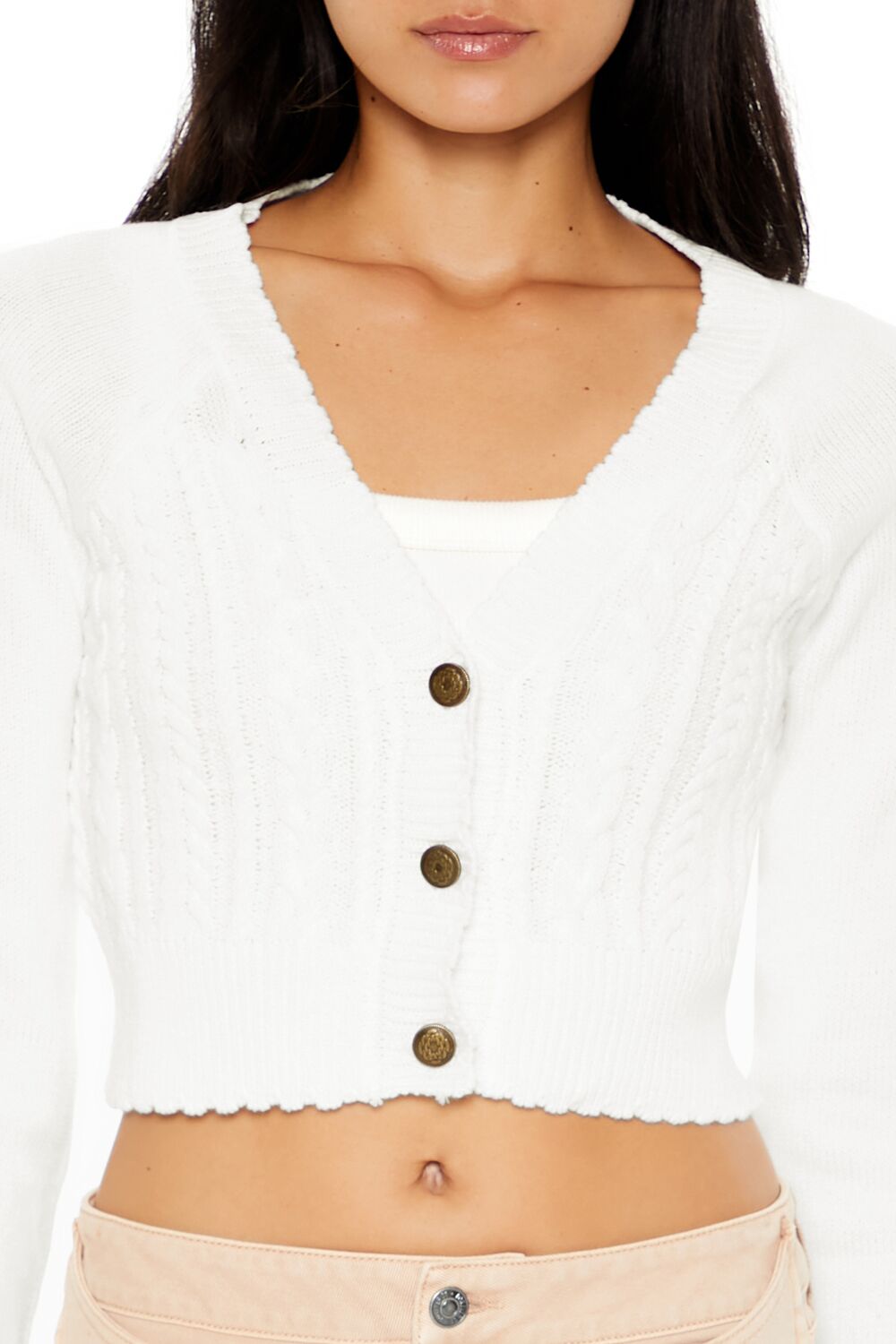 Cropped Mineral Wash Cardigan Sweater - Image 13