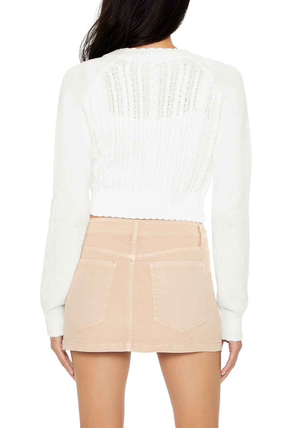 Cropped Mineral Wash Cardigan Sweater - Image 15