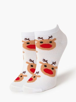 Reindeer Print Ankle Socks