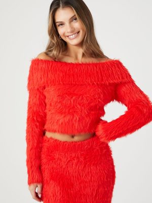 Faux Fur Off-the-Shoulder Top