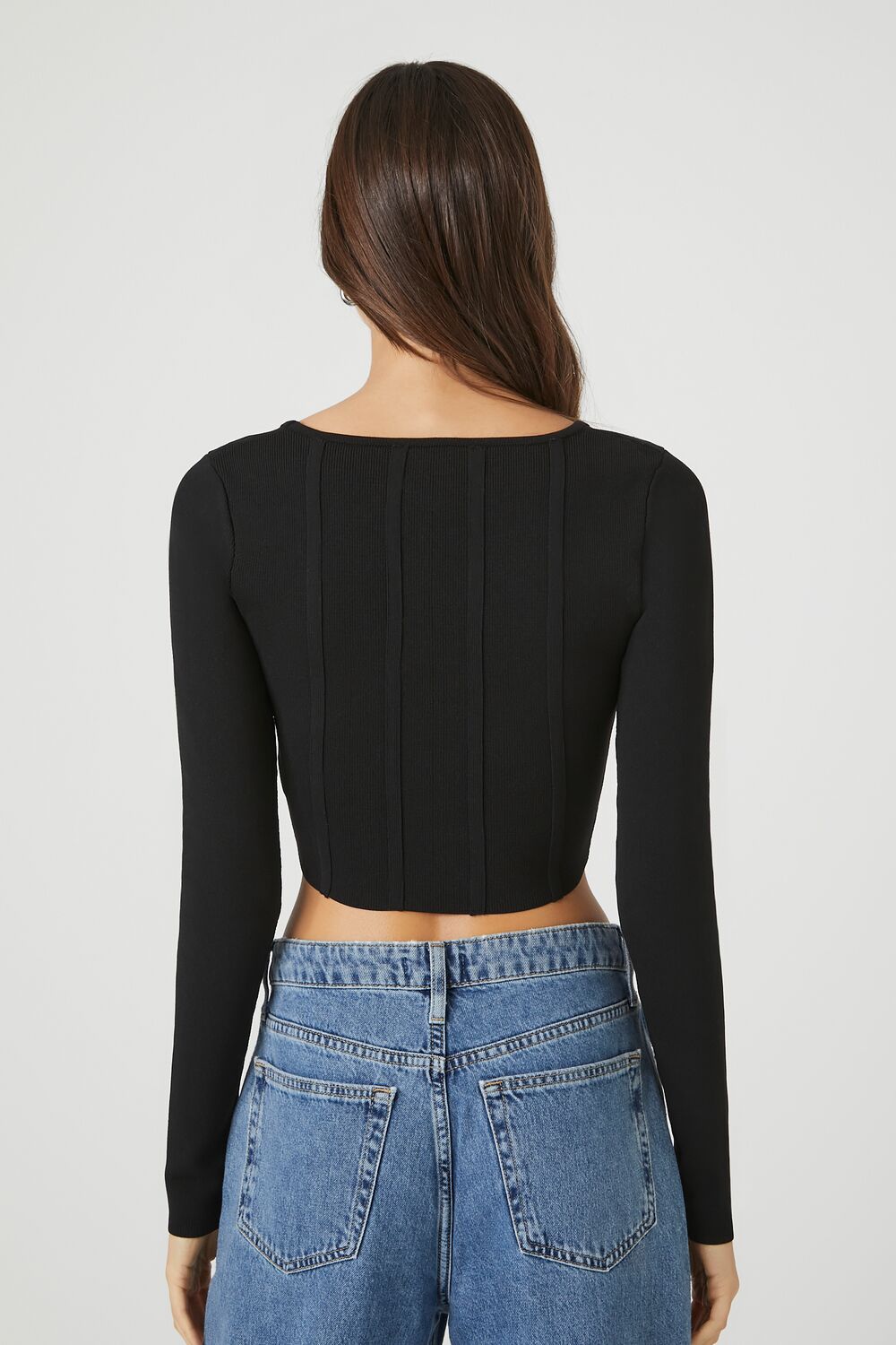 Sweater-Knit Seam Crop Top - Image 3