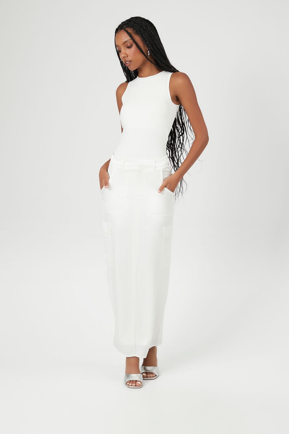 Satin Slit Midi Skirt - Image 6