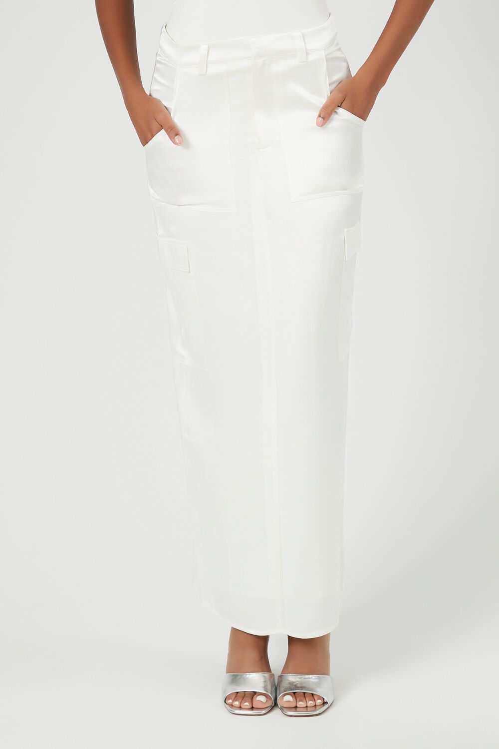 Satin Slit Midi Skirt - Image 7