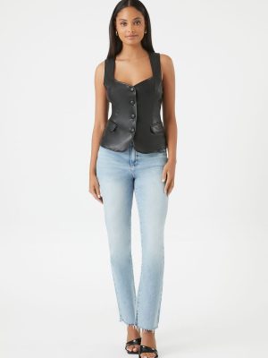 Sleeveless Faux Leather Top