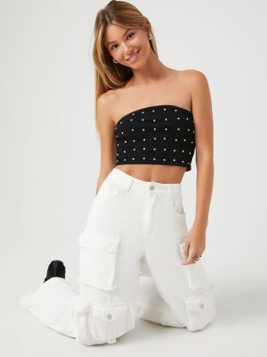 Rhinestone Cropped Tube Top