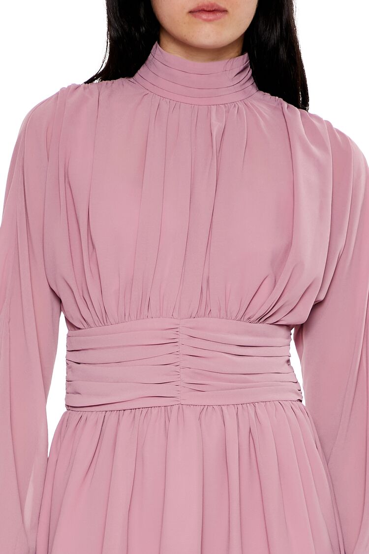 Chiffon Peasant-Sleeve Mini Dress - Image 3