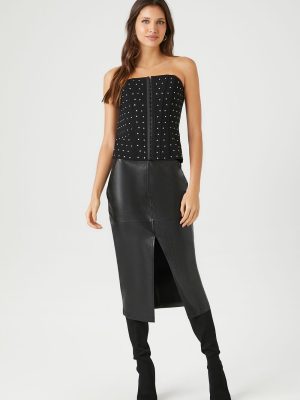 Rhinestone Corset Tube Top