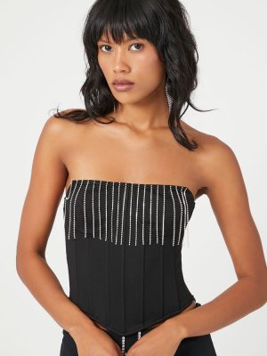 Rhinestone Fringe Tube Top
