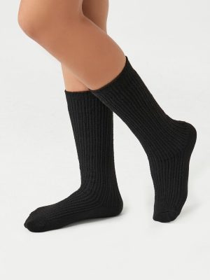 Pointelle Knit Crew Socks