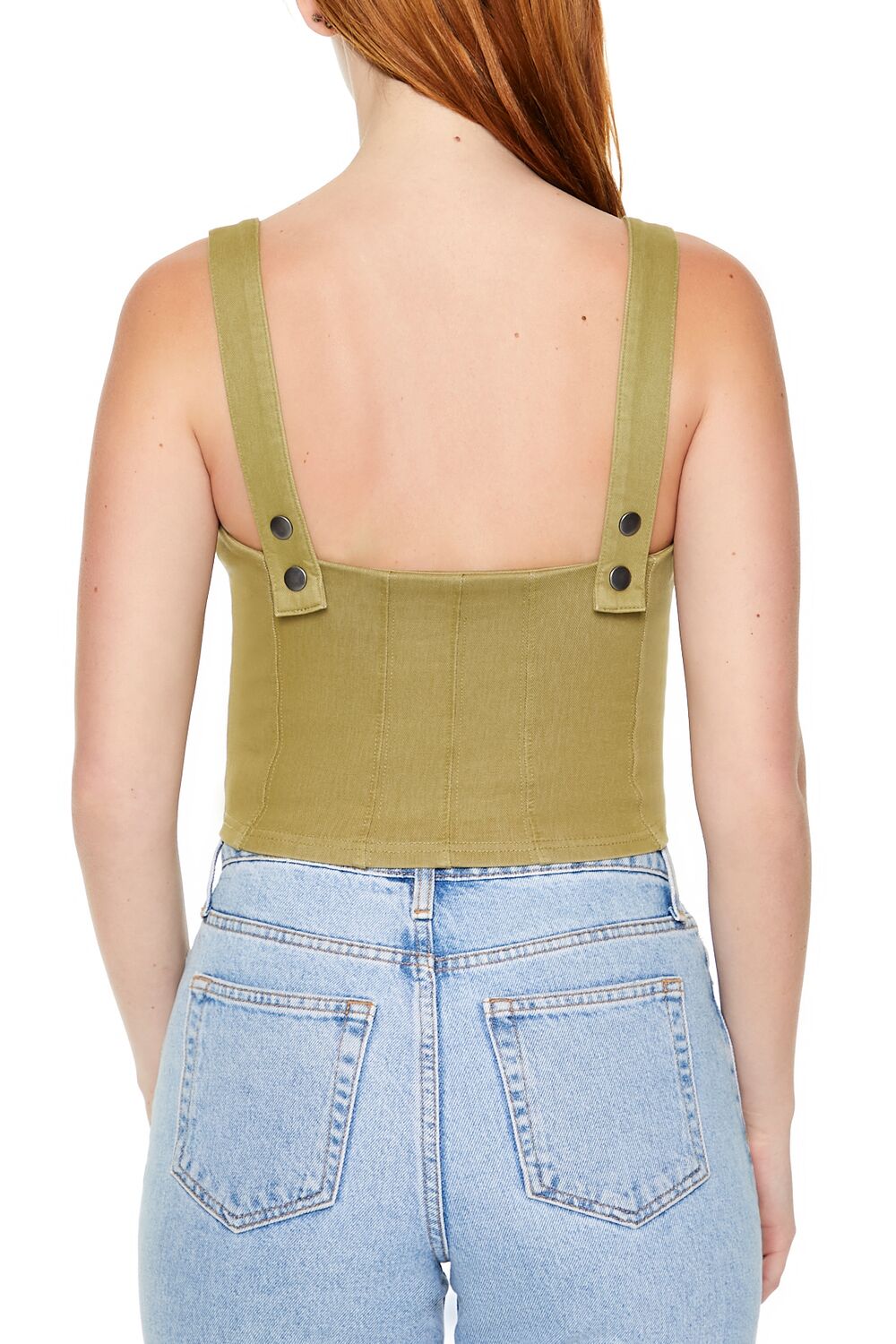 Denim Zip-Up Crop Top - Image 6