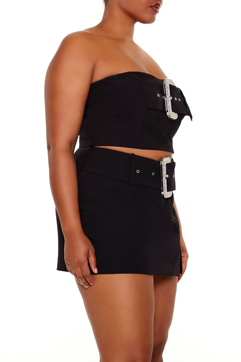 Plus Size Rhinestone Buckle Tube Top - Image 4