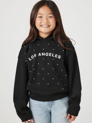 Girls Rhinestone Los Angeles Hoodie (Kids)