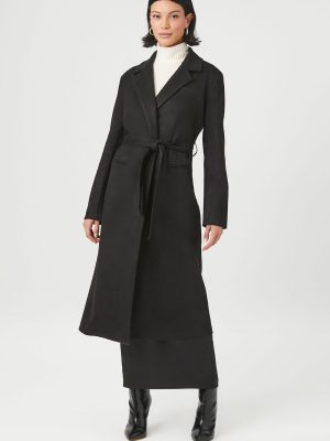 Faux Suede Longline Coat