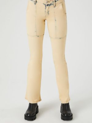 Bleach Wash Flare Jeans
