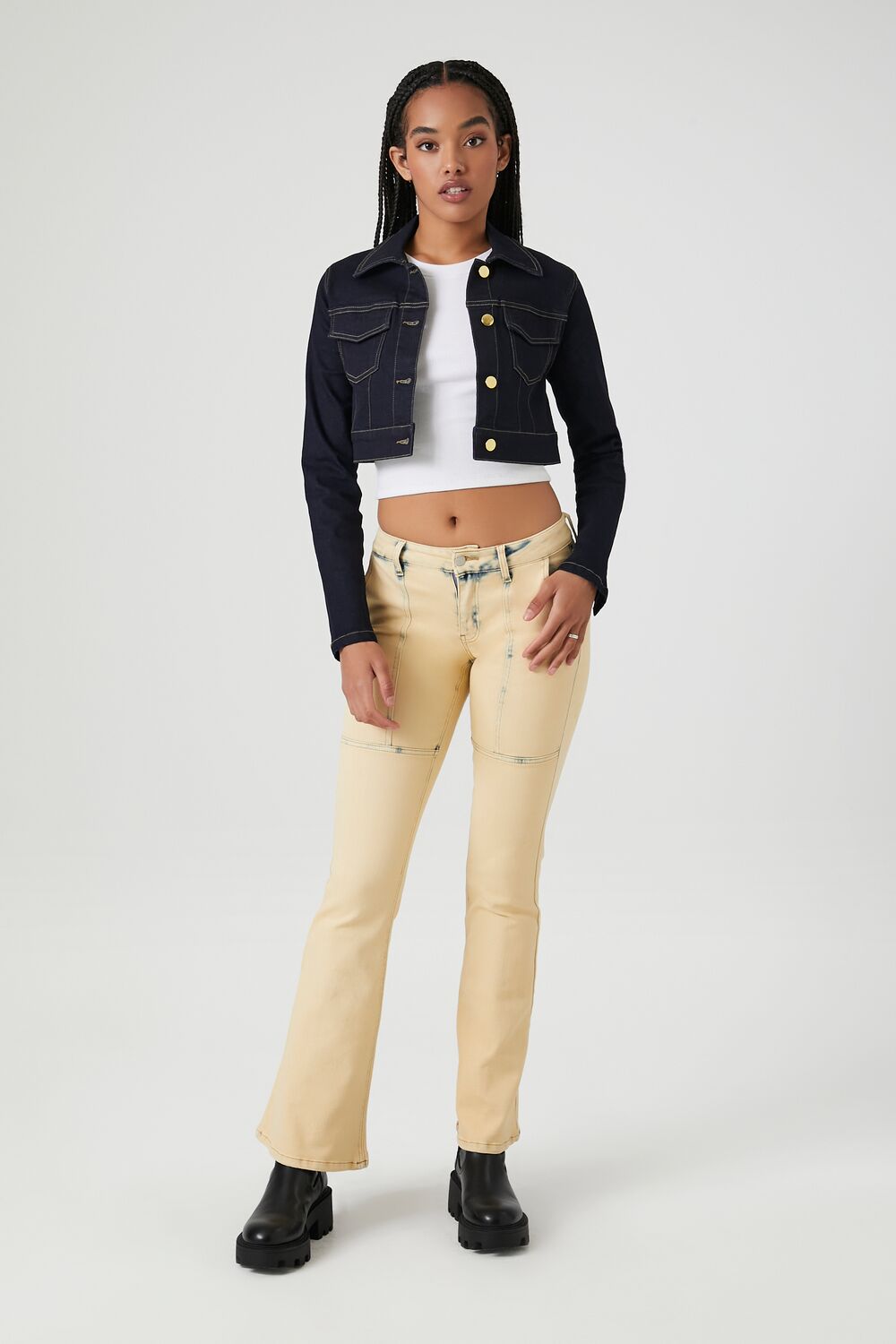 Bleach Wash Flare Jeans - Image 5