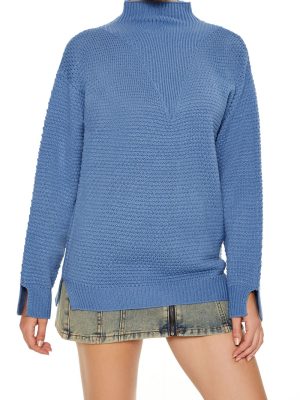 Textured Mock Neck Sweater