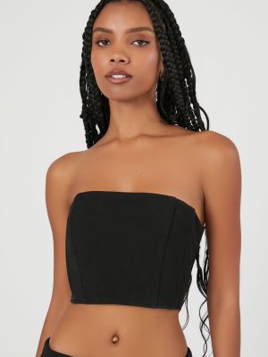 Cropped Lace-Up Tube Top