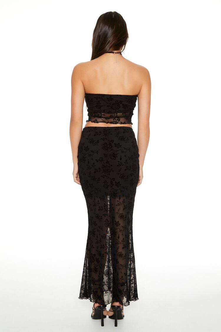 Floral Lace Tube Top & Skirt Set - Image 3