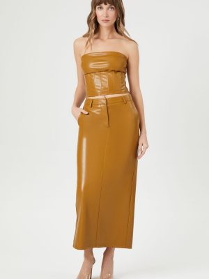 Faux Leather Maxi Skirt