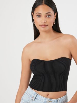 Sweater-Knit Cropped Tube Top