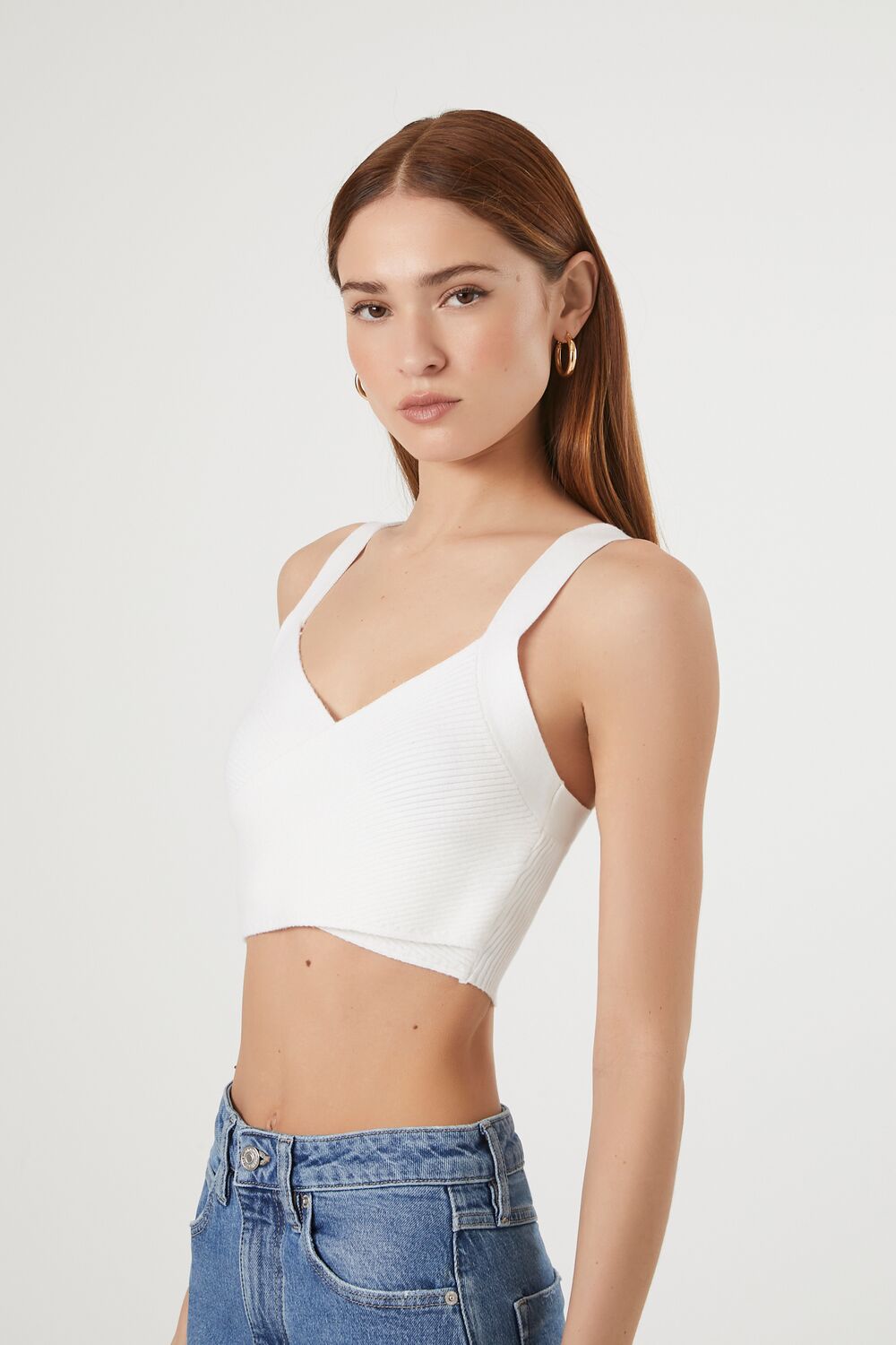 Sweater-Knit Crossover Crop Top - Image 2