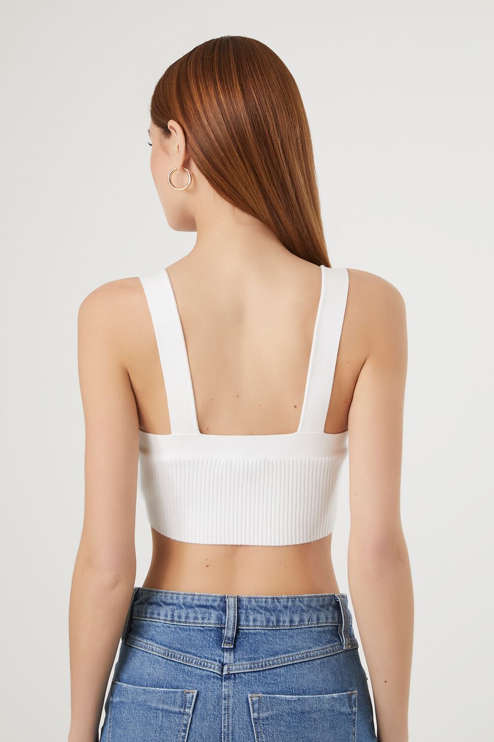 Sweater-Knit Crossover Crop Top - Image 3