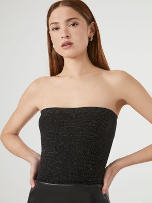 Glitter Knit Tube Bodysuit