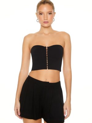 Cropped Sweater-Knit Tube Top