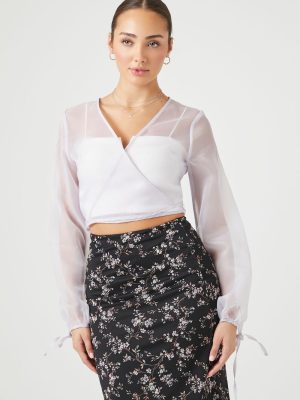 Sheer Organza Wrap Top