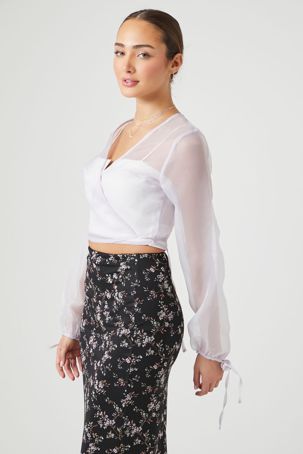 Sheer Organza Wrap Top - Image 2
