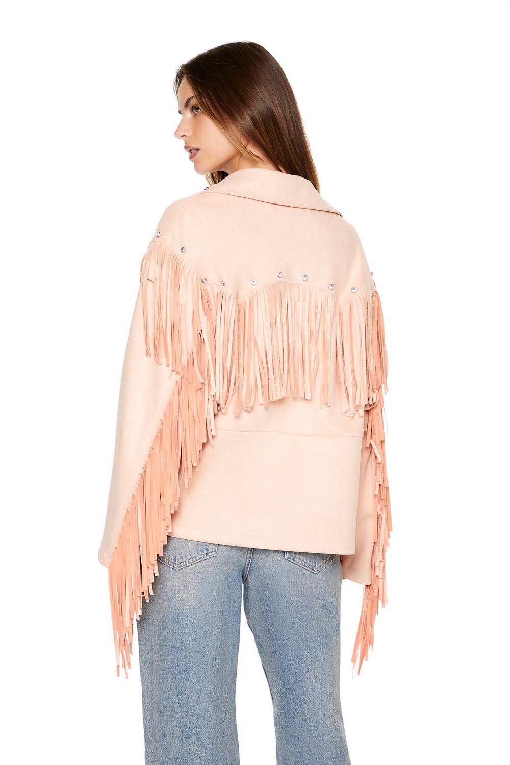 Fringe Faux Suede & Gem Jacket - Image 3