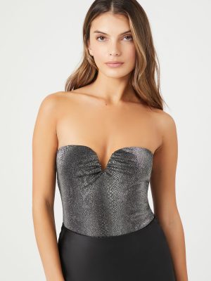 Snake Print Sweetheart Bodysuit