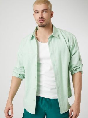 Textured Curved-Hem Shirt