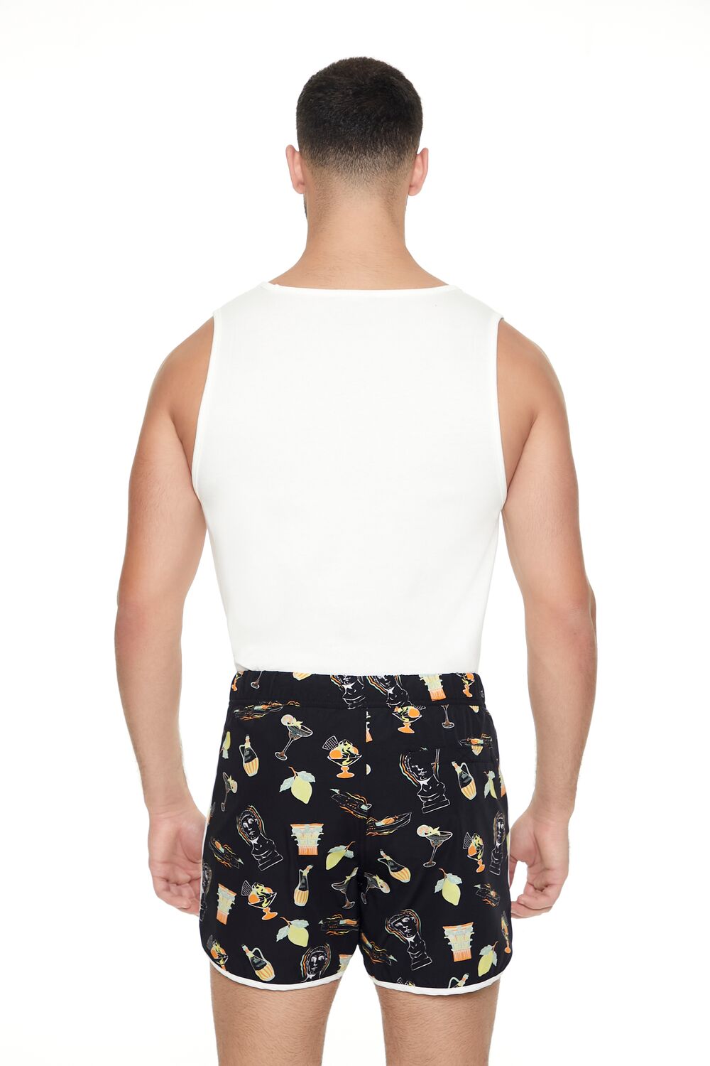 Short Inseam Drink Print Swim Trunks - Image 3