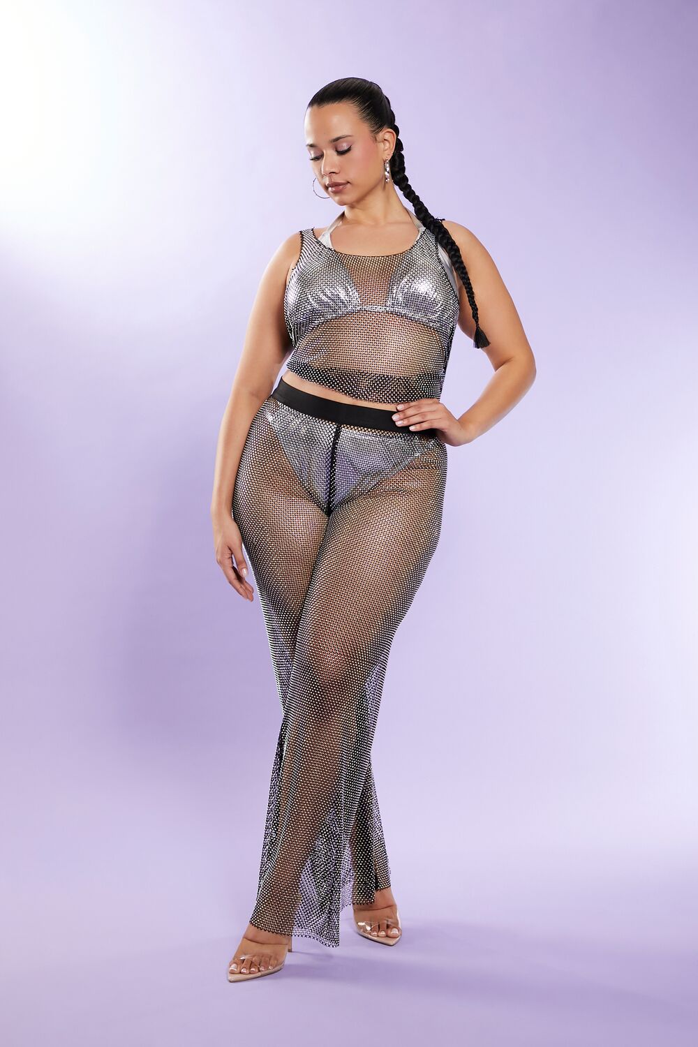 Plus Size Rhinestone Wide-Leg Pants - Image 7