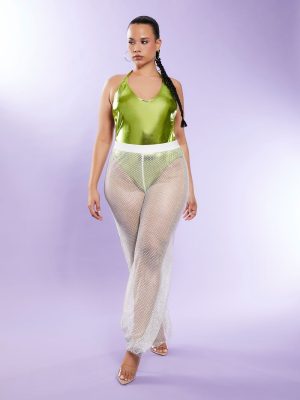 Plus Size Rhinestone Wide-Leg Pants