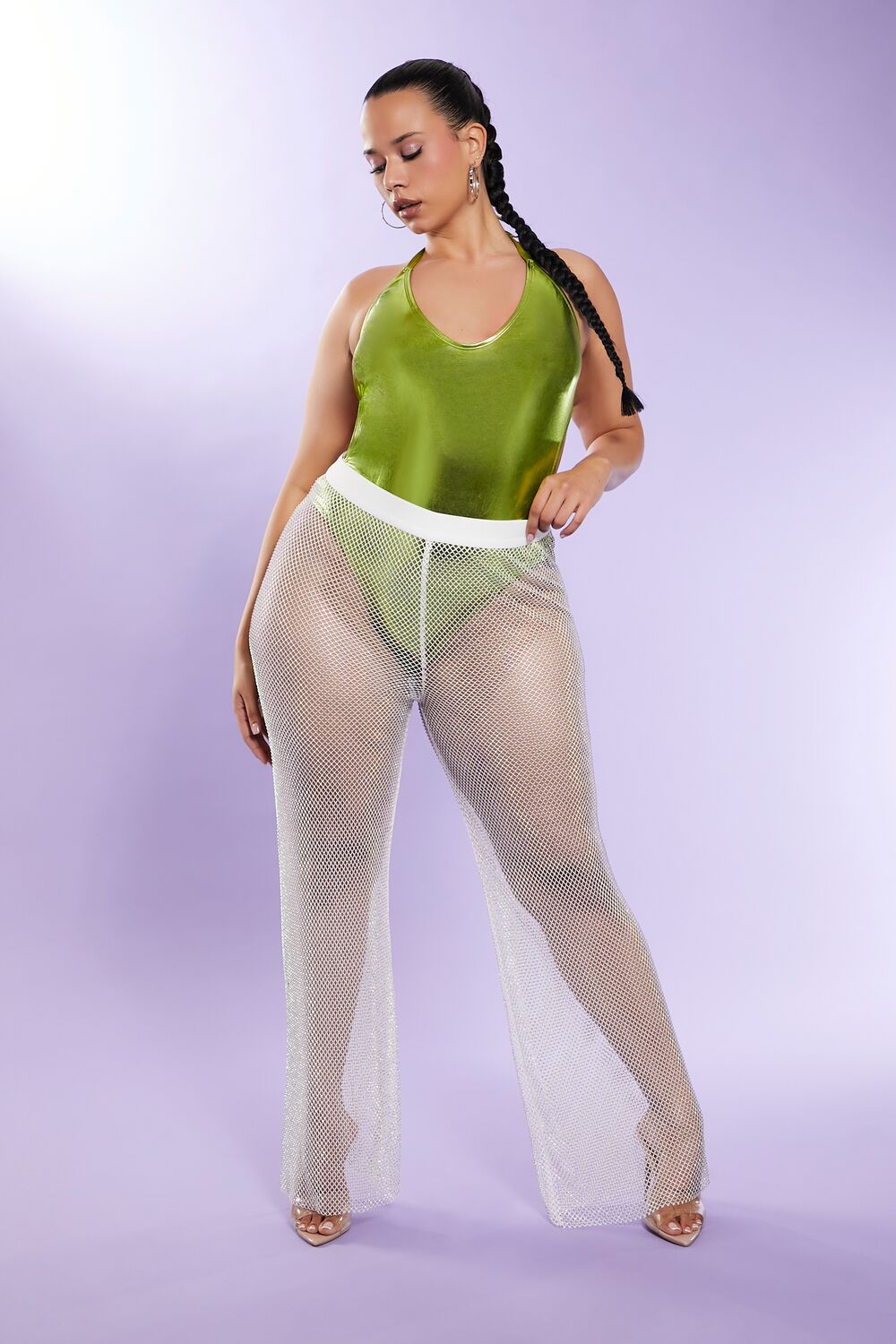 Plus Size Rhinestone Wide-Leg Pants - Image 5