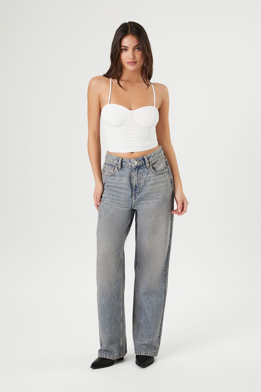 Ruched Mesh Cropped Cami - Image 4