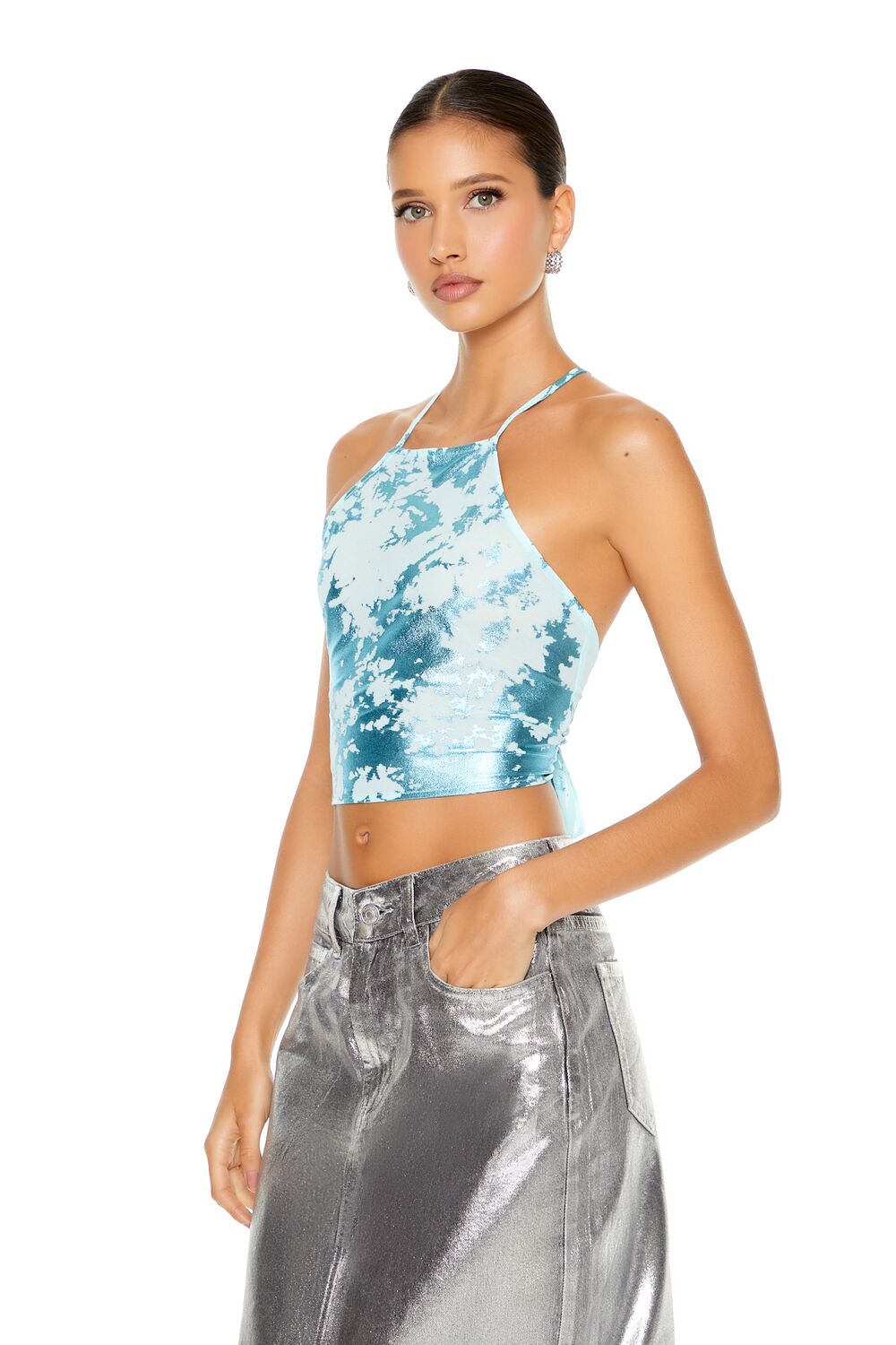 Metallic Burnout Tie-Back Cami - Image 2