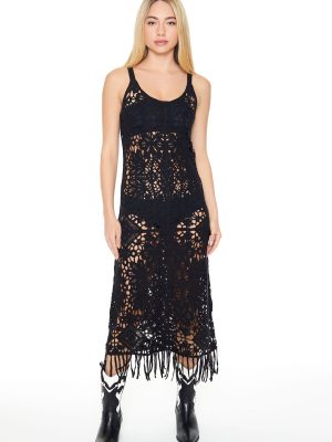 Crochet Fringe Midi Dress