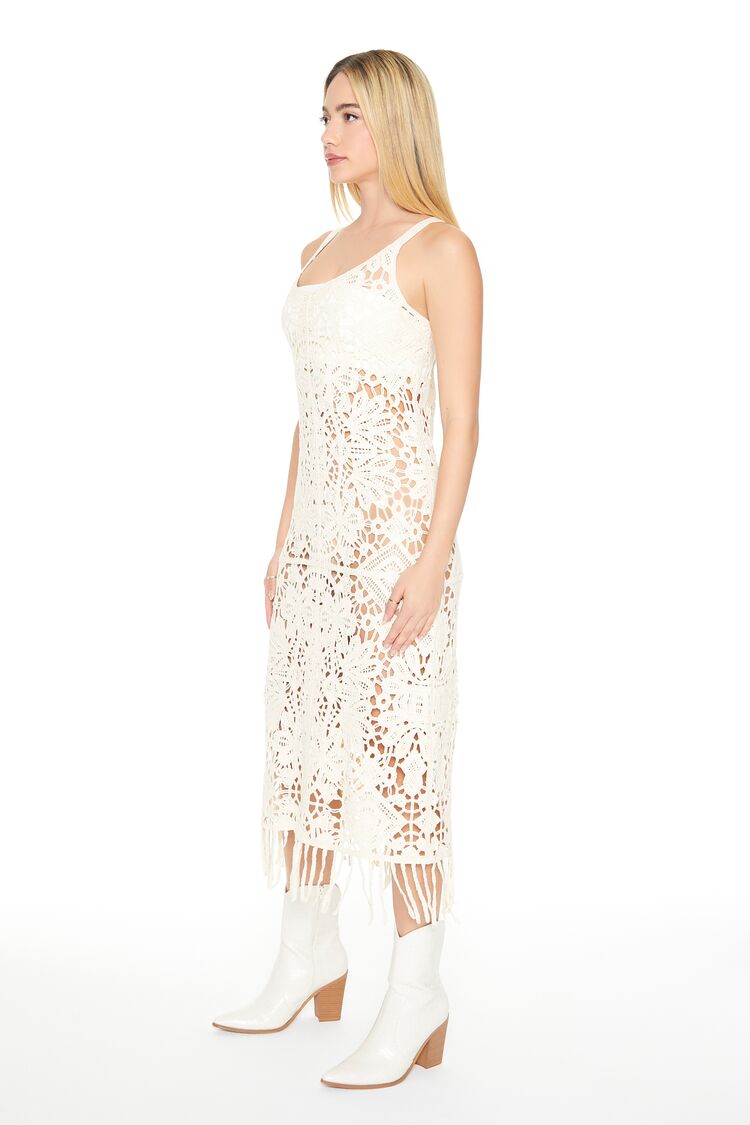 Crochet Fringe Midi Dress - Image 6