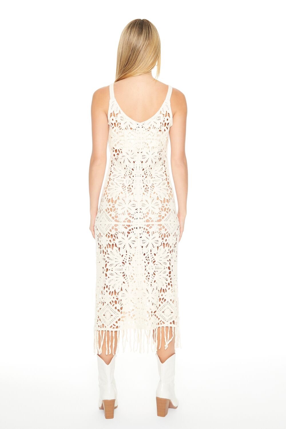 Crochet Fringe Midi Dress - Image 7