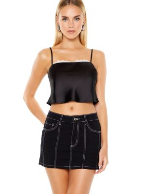 Lace-Trim Cropped Cami