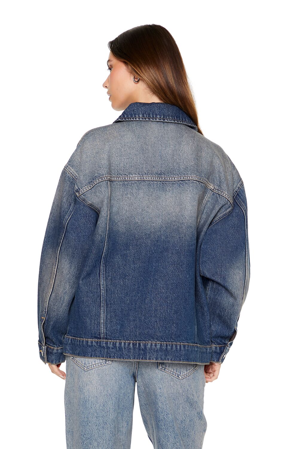 Stone Wash Denim Trucker Jacket - Image 3