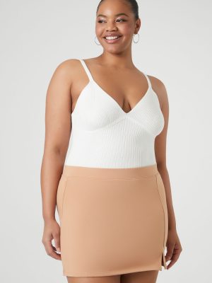 Plus Size Fitted Mini Skirt